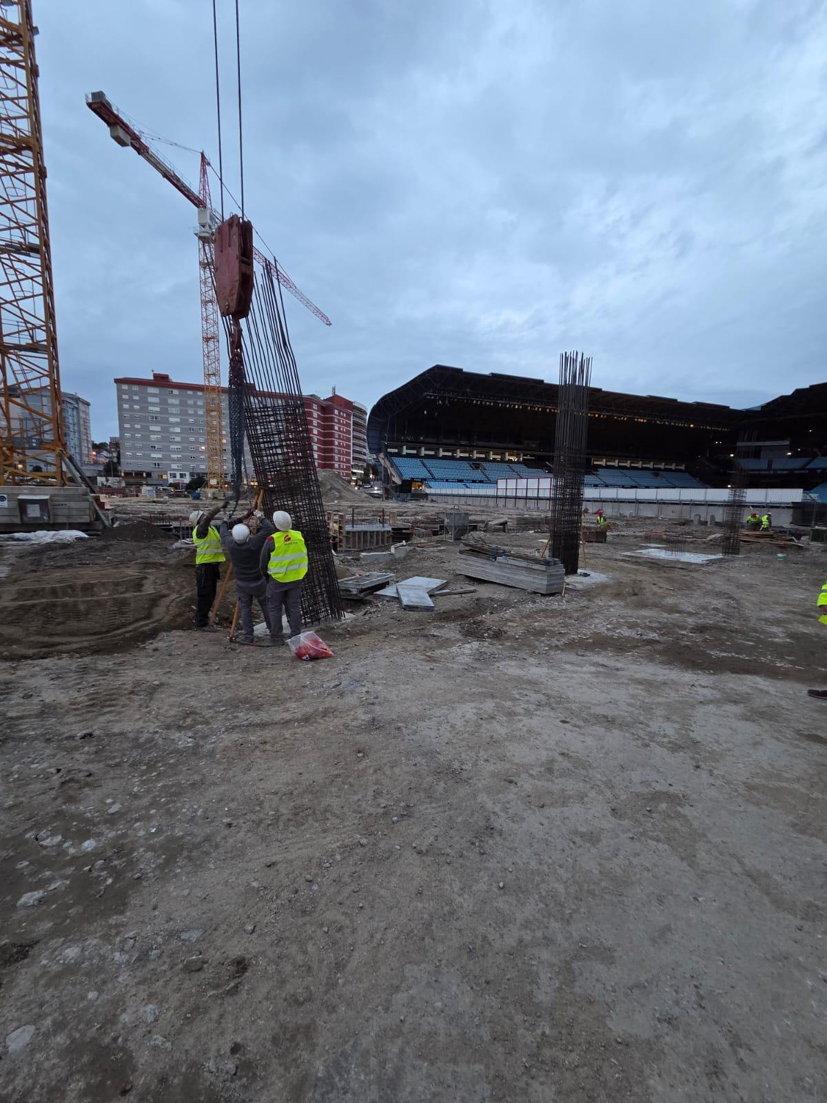 Obras de la grada de Gol de Balaídos, cofinanciada por el Concello y la Diputación.
