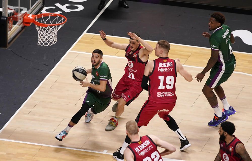 Victoria del Unicaja ante el Zaragoza en la Copa del Rey 2020.