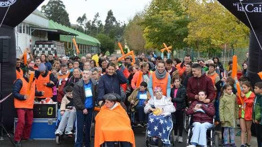 Imagen de la salida de la carrera en Oleiros.