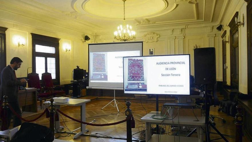 Vista de la sala de prensa de la Audiencia Provincial de León.