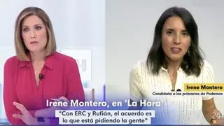 Silvia Intxaurrondo "acorrala" a Irene Montero por escapar a su pregunta más pertinente e incisiva: "¿Por qué pidió primarias en Frente Amplio pero no para pactar con ERC?"