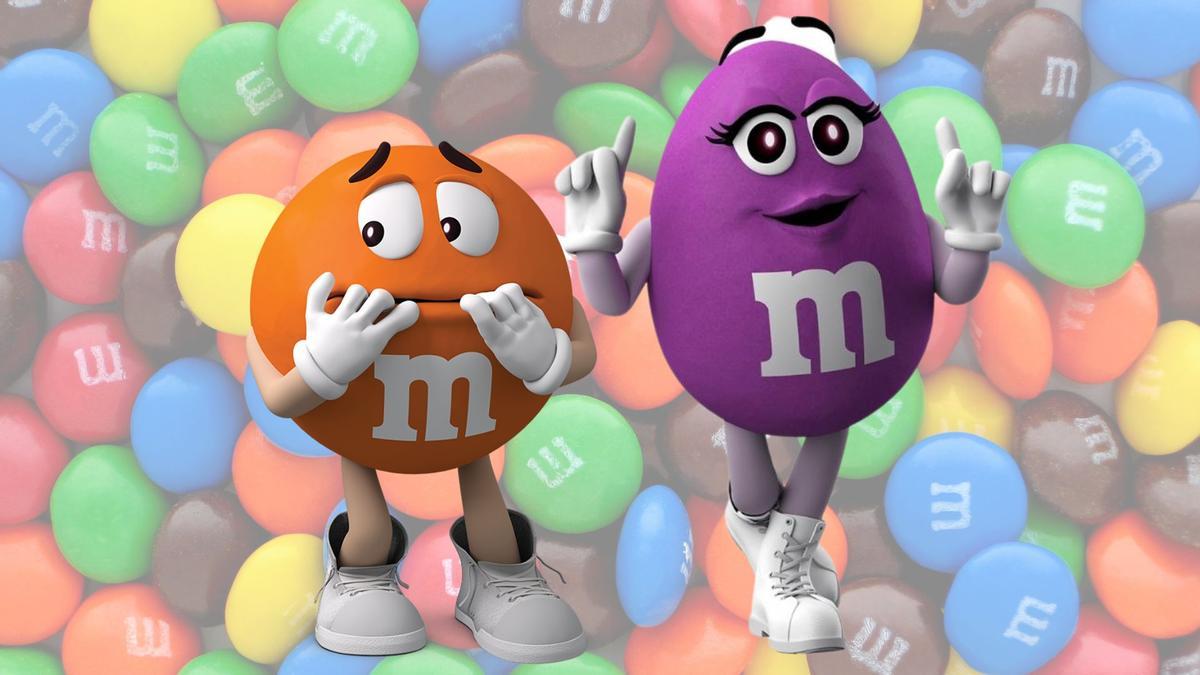 Naranja y Morado, dos personajes rediseñados por M&amp;M's
