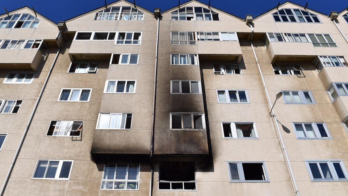 El edificio donde murió la mujer.