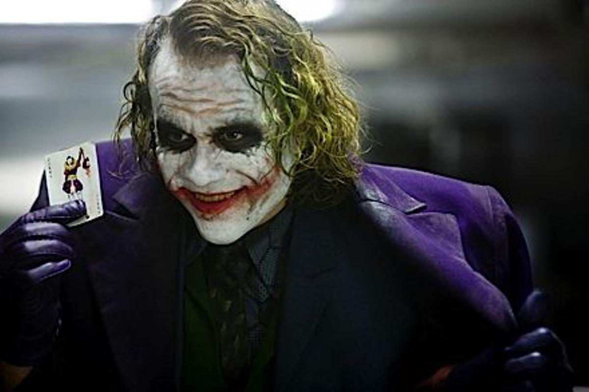 Heath Ledger, en el papel de Joker en 'El caballero oscuro'.