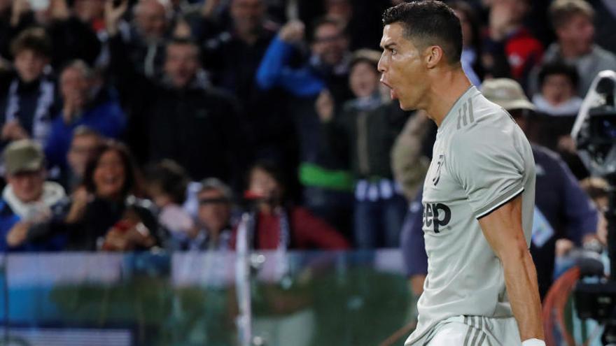 Cristiano celebra su gol y libera la tensión acumulada estos días.