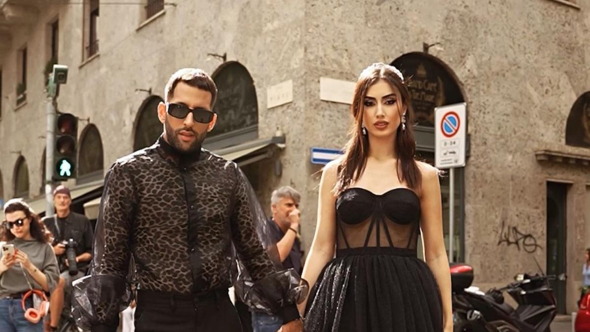 Andony Artiles junto a la modelo Sárah Loinaz