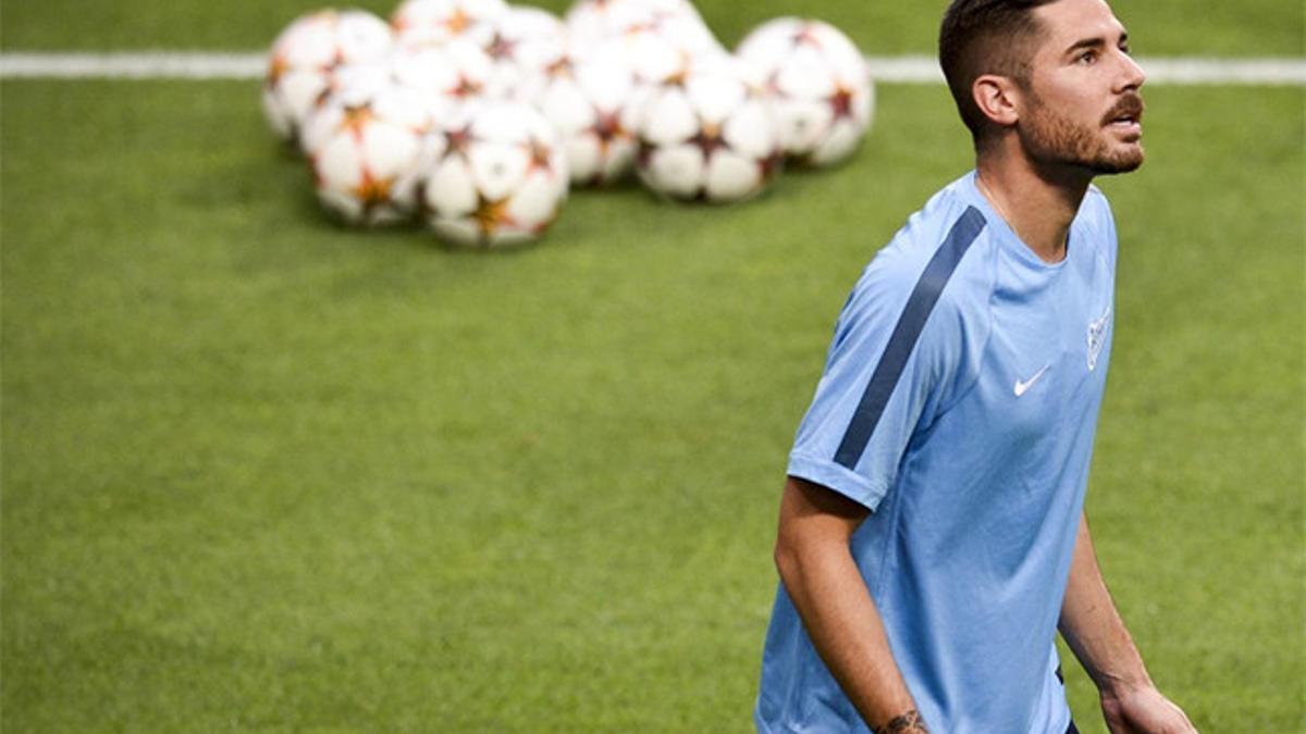 Javi García en un entrenamiento con el Zenit