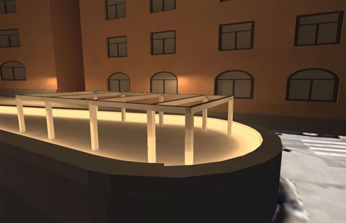 Imagen virtual de la pérgola