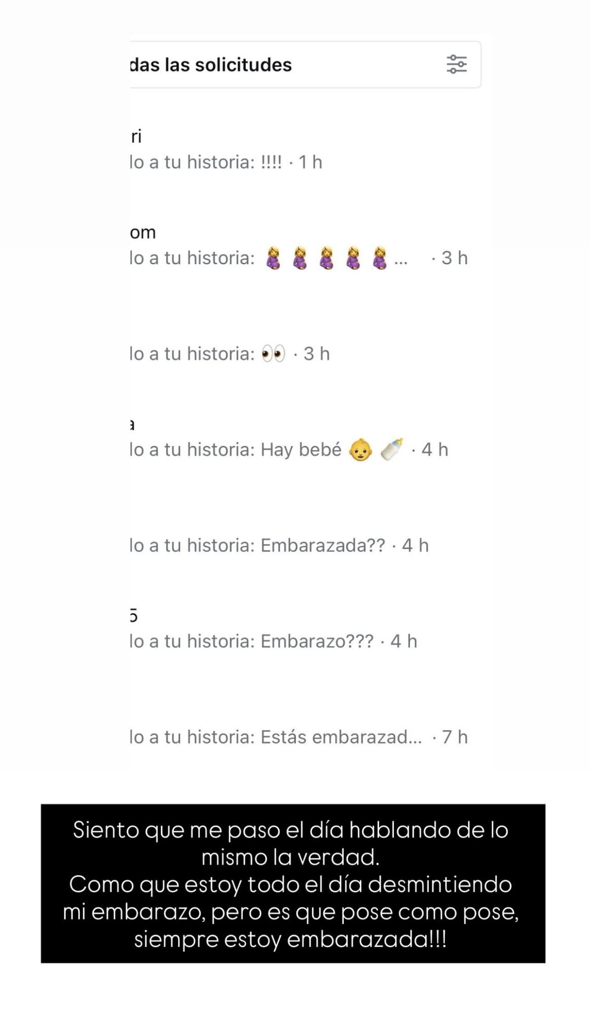 Lucía Pombo está cansada de desmentir su embarazo