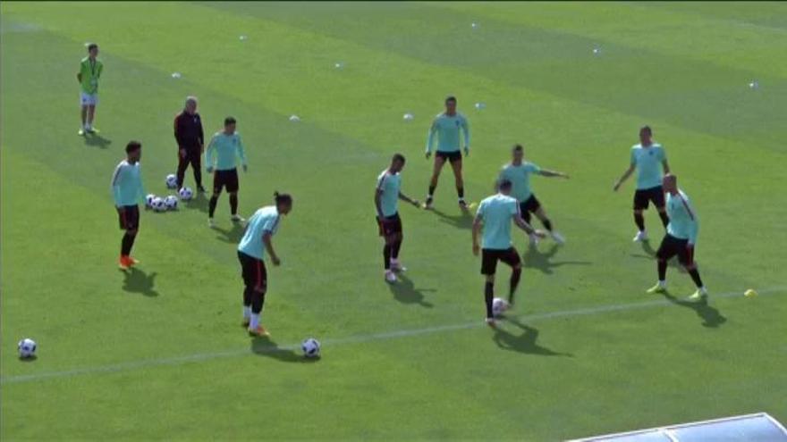 Portugal, motivada en el entrenamiento previo al partido contra Polonia
