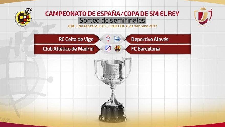 Atlético-Barcelona y Celta-Alavés, las semifinales