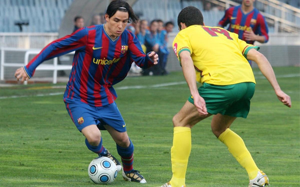 Assulin con la camiseta del Barça