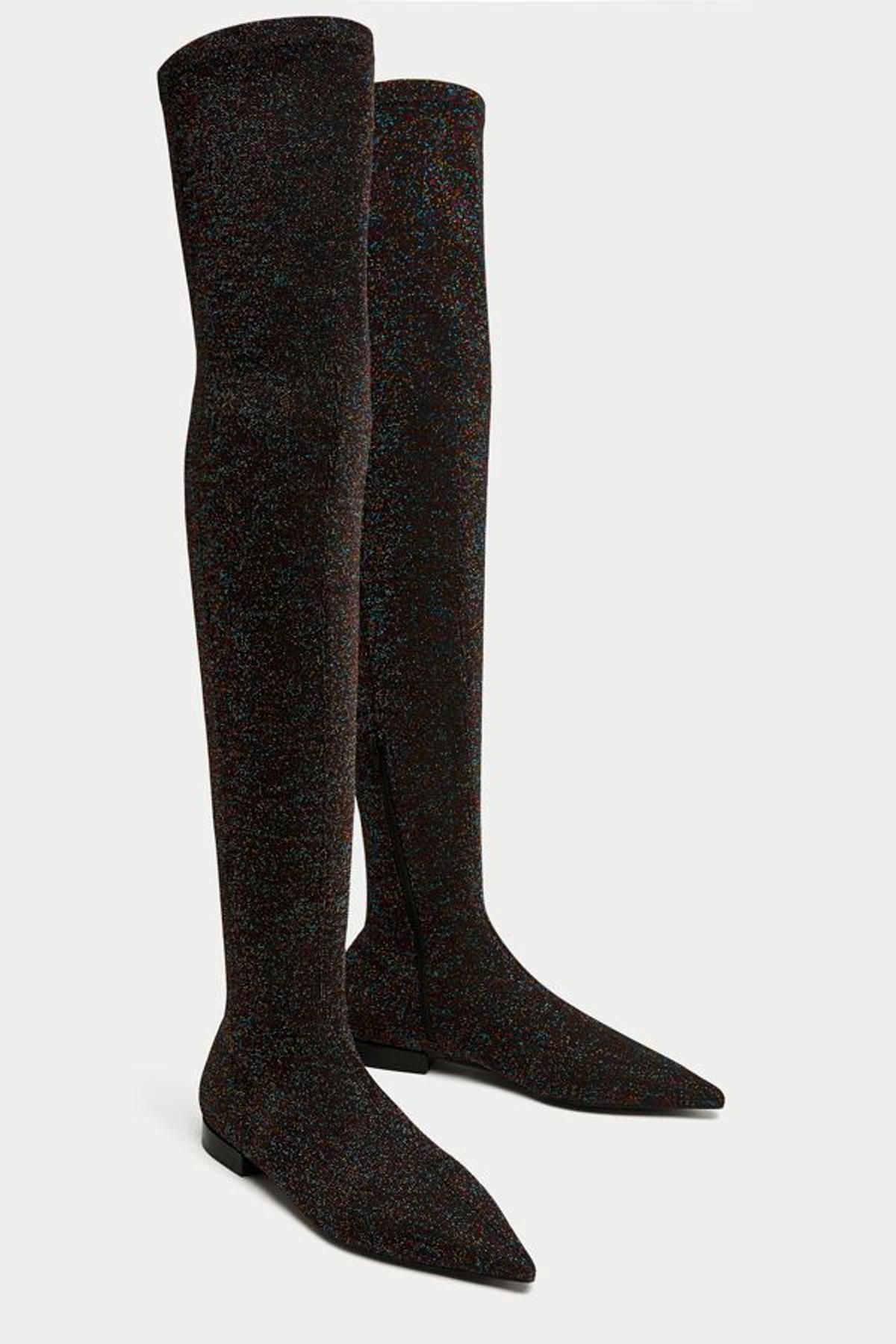 Rebajas en Zara: bota plana glitter
