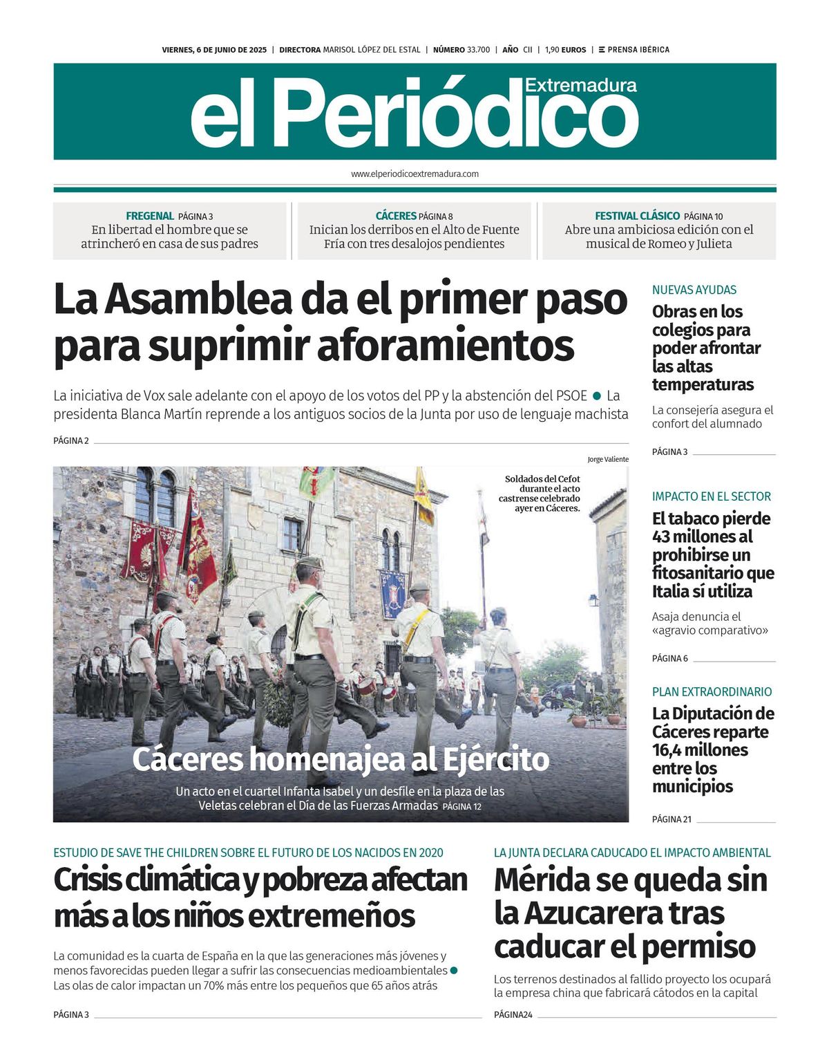 Consulta la portada correspondiente al día 6 de junio de 2025
