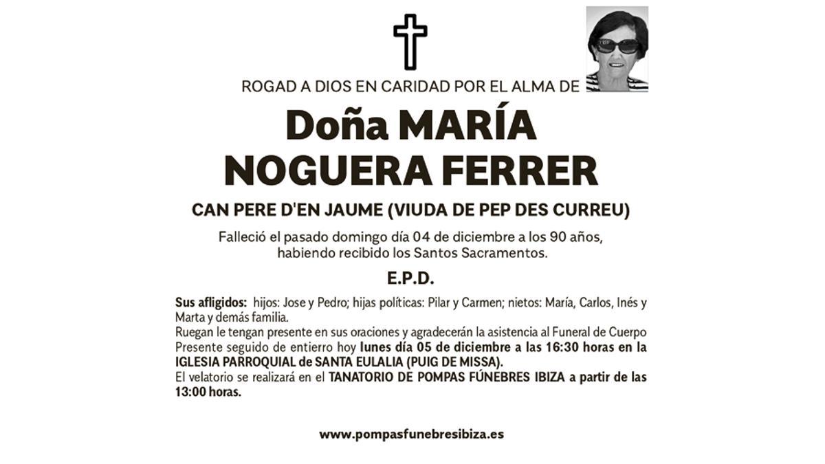 Esquela Maria Noguera Ferrer