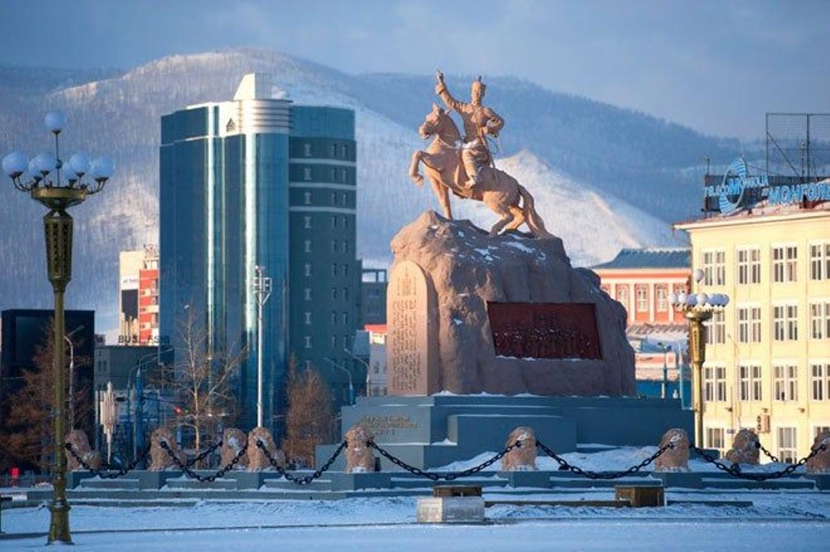 Plaza de Ulan Bator, Mongolia.