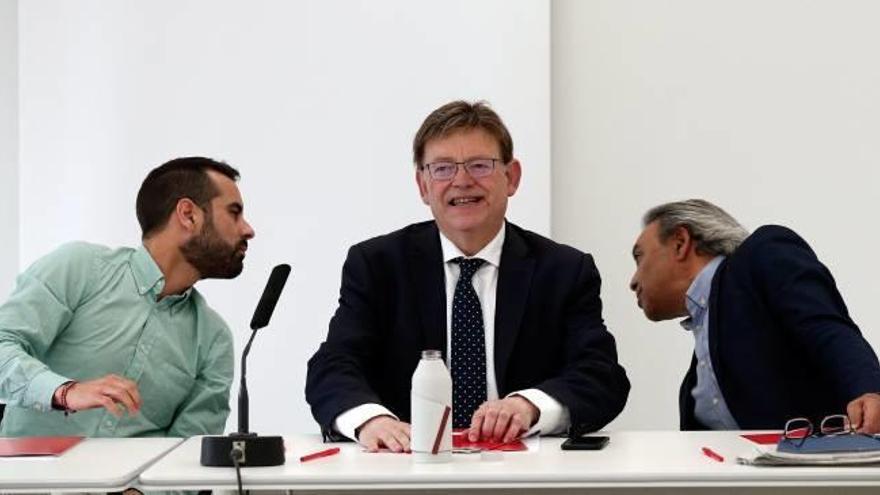 El presidente en funciones de la Generalitat, Ximo Puig, en la Ejecutiva Nacional del PSPV, ayer.