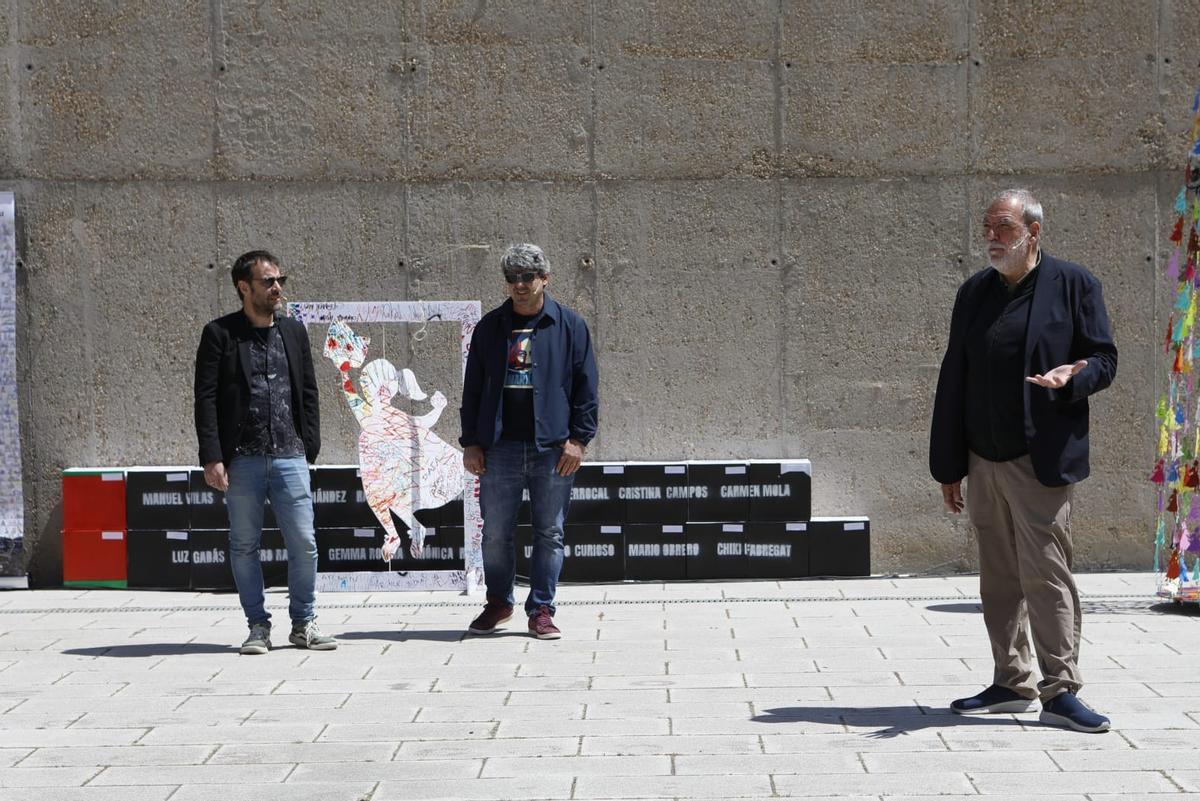 Los integrantes de Carmen Mola, en el Campus Viriato