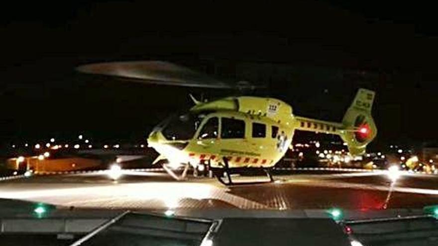 Un dels aterratges de nit a l&#039;Hospital d&#039;Igualada