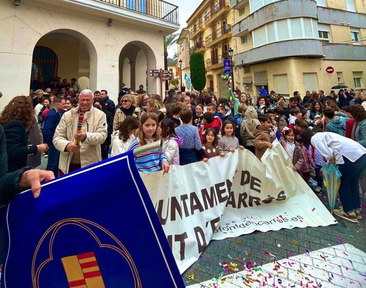 Grabación del vídeo en la Font d'en Carròs, el domingo pasado.