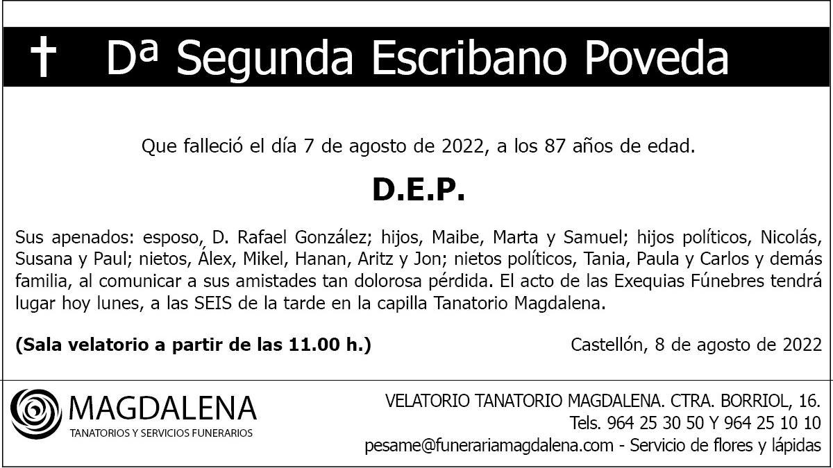 Dª Segunda Escribano Poveda