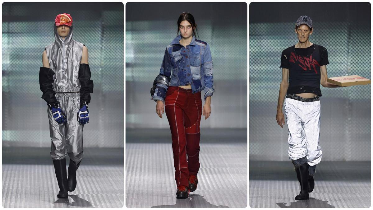 Tres modelos con la propuesta 'Delivery' de Tania Marcial.