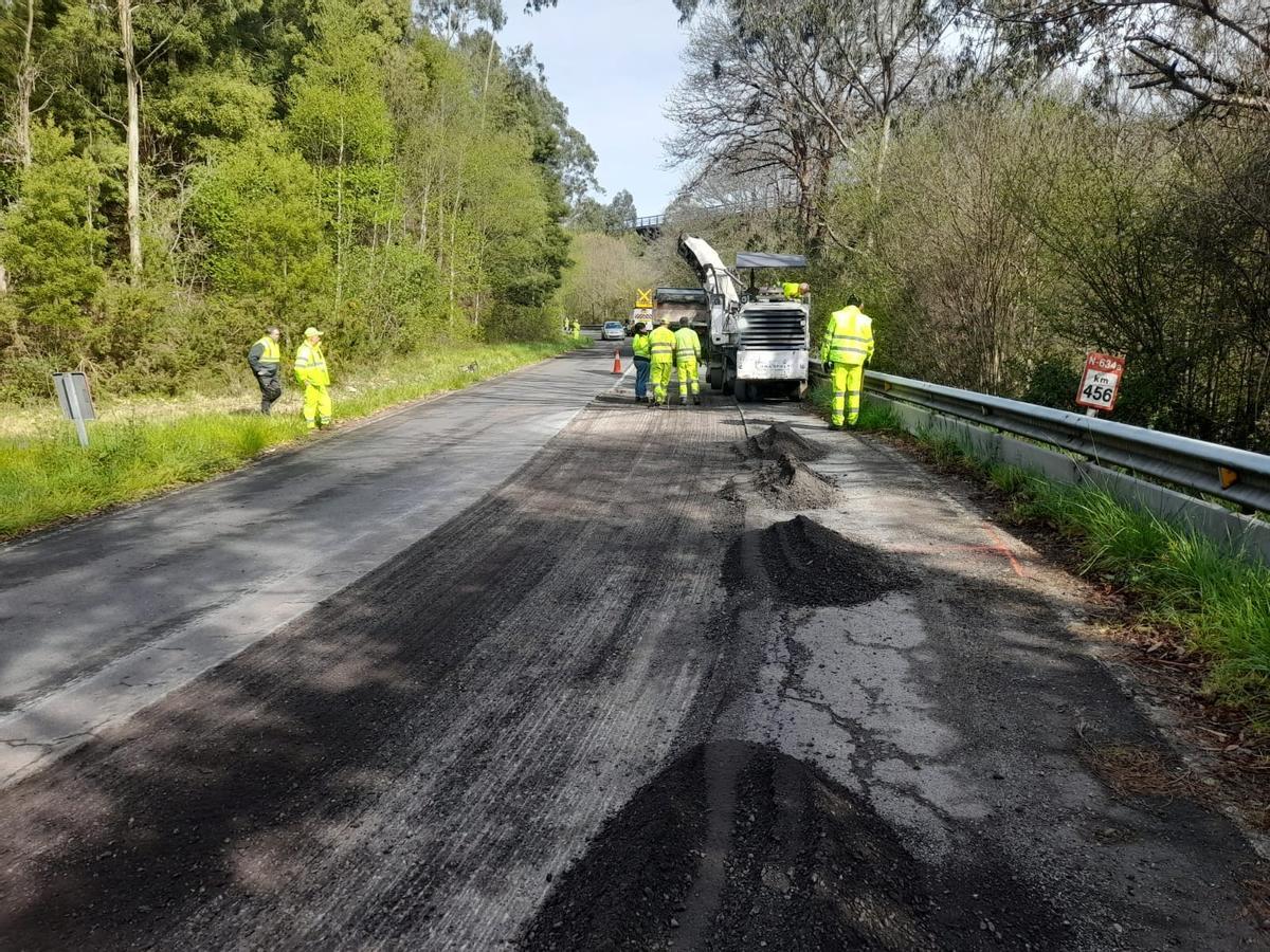 Obras en lacarretera nacional 634.