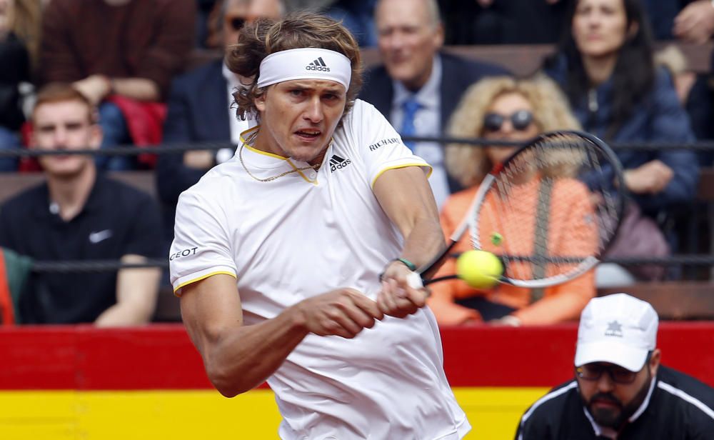 Primer partido de la Copa Davis en València entre Ferrer y Zverev.