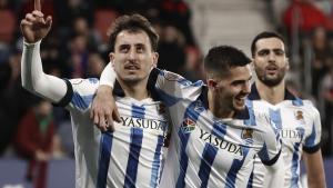 Oyarzabal celebra su gol ante Osasuna