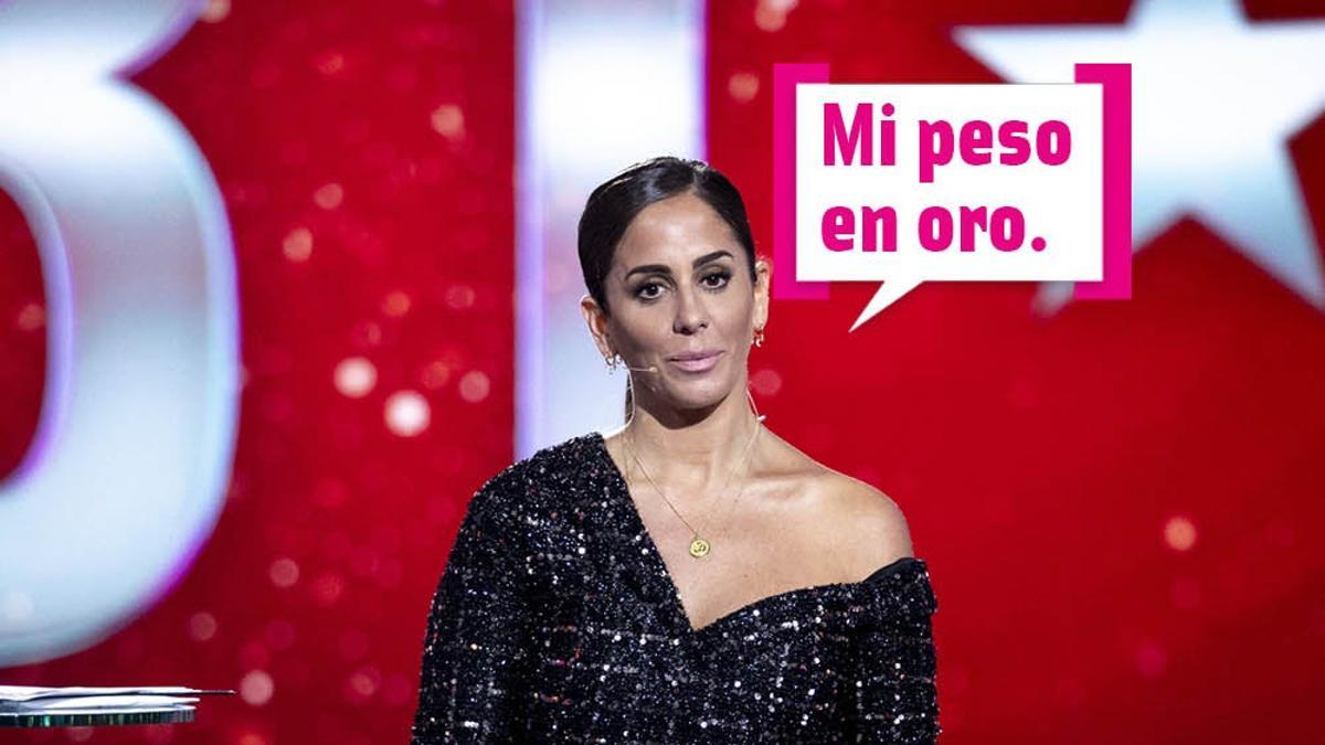 Anabel Pantoja con vestido y bocadillo: &quot;Mi peso en oro&quot;