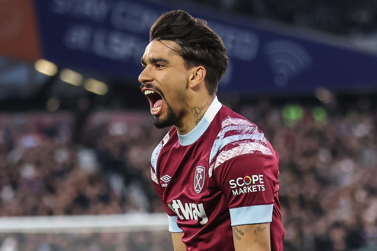 El jugador Lucas Paqueta durante un partido del West Ham United.