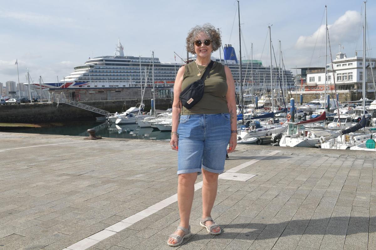 Jane, crucerista británica en A Coruña