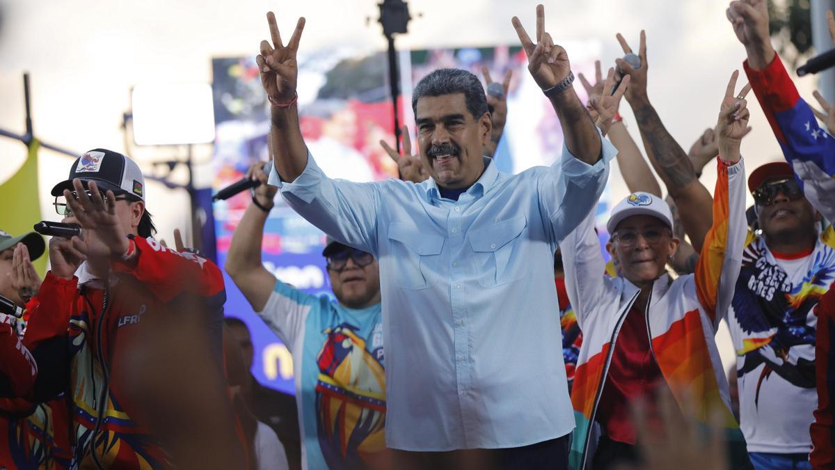 El presidente de Venezuela, Nicolás Maduro, durante una manifestación en su apoyo el pasado 17 de agosto en Caracas.