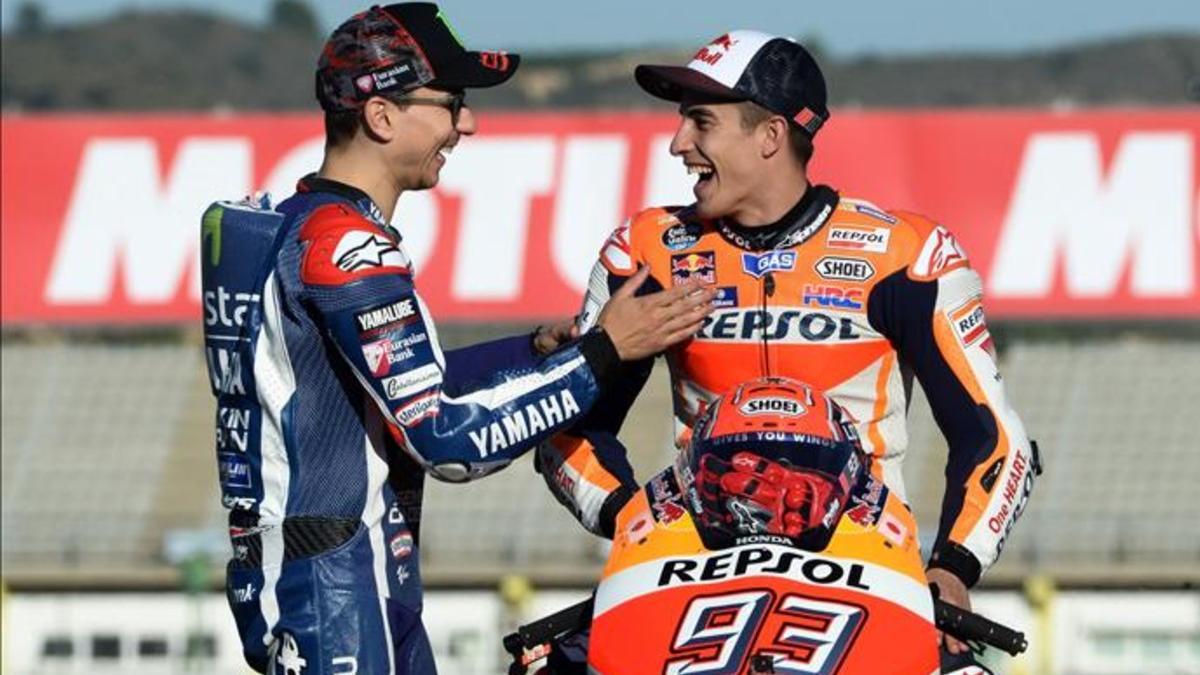 Lorenzo y Márquez, este jueves en Cheste