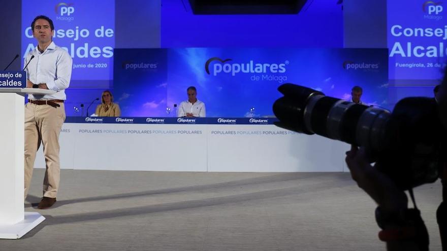 García Egea, ayer, en la clausura del Consejo de Alcaldes.