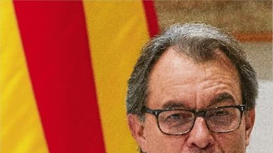 El president en funcions, Artur Mas, a la compareixença d&#039;ahir.