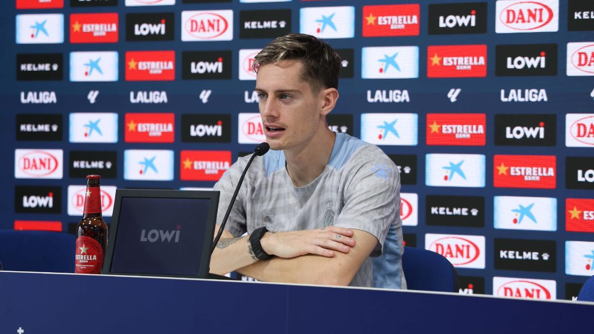 Pol Lozano, en rueda de prensa