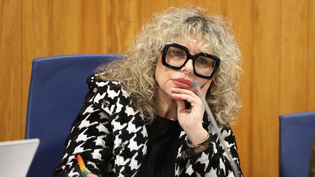 La alcaldesa de Cambre, Diana Piñeiro, en un pleno.
