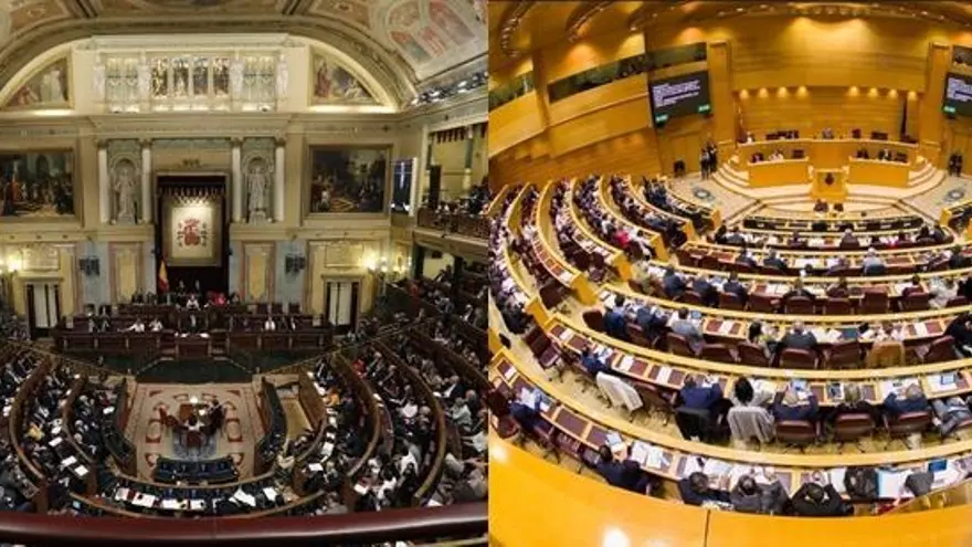 ¿Cómo se distribuyen los escaños en el Congreso y el Senado?