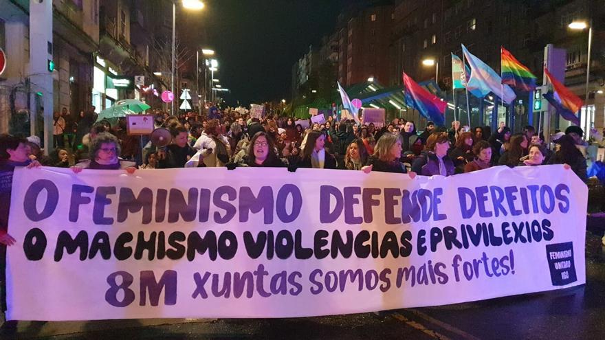 Manifestación 8-M: Vigo clama por los derechos de la mujer