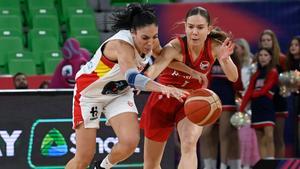 Silvia Domínguez, durante el partido ante Hungría