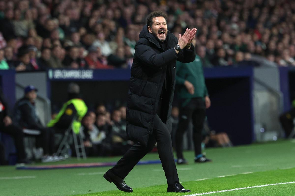 Diego Pablo Simeone, durante el pasado partido de Champions entre el Atlético y el Celtic.