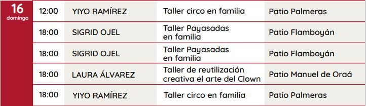 Programación FIC 2022 sábado 15 de octubre en el Muna de Santa Cruz.