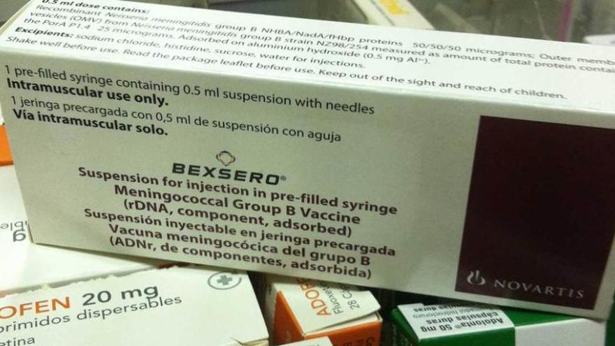 Envase de Bexsero, vacuna de la meningitis B.