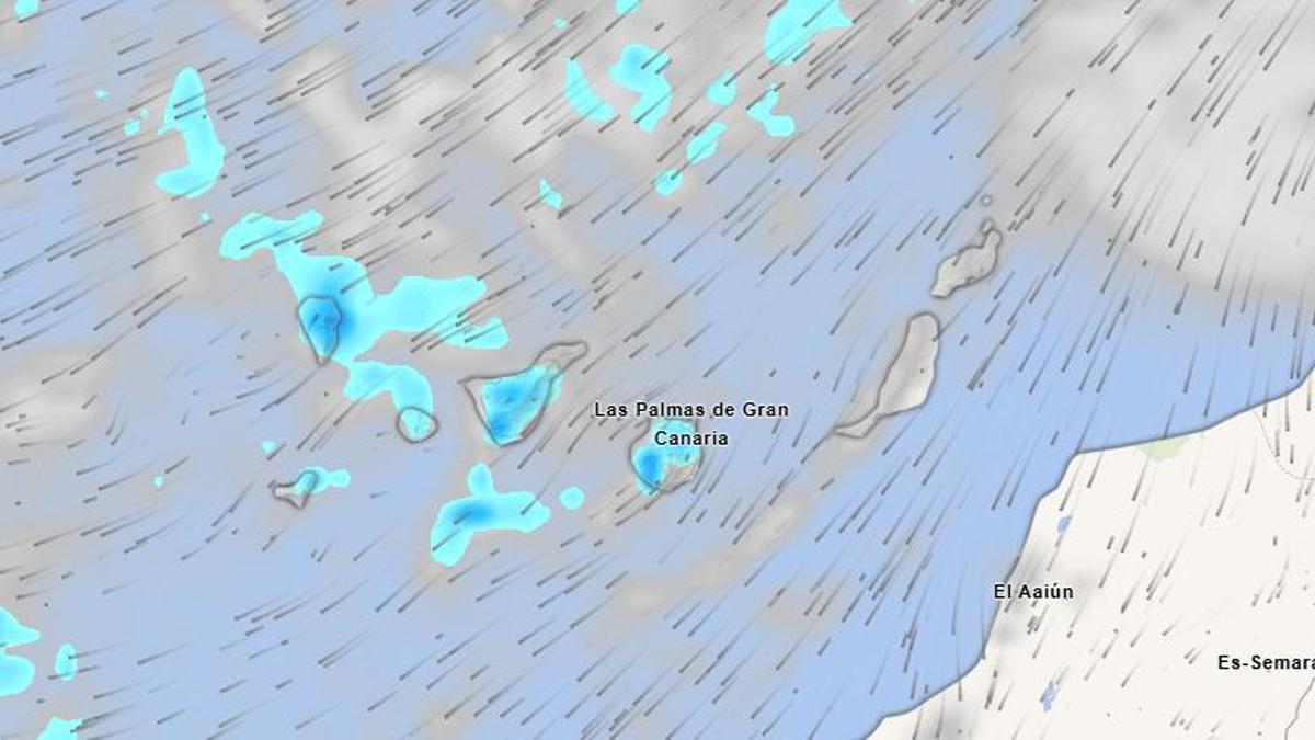 Mapa del tiempo en Canarias