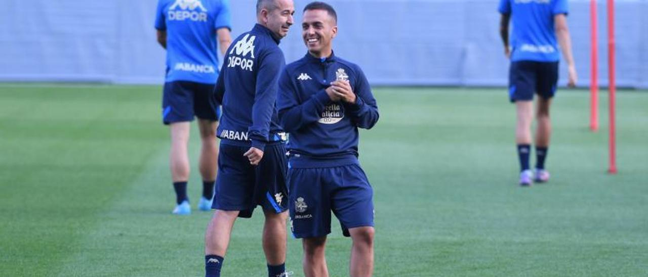 Borja Jiménez, durante un entrenamiento en Riazor. |  // CARLOS PARDELLAS