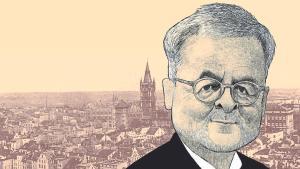 El historiador Christopher Clark, autor de Un escándalo en Königsberg, visto por el ilustrador Pablo García.