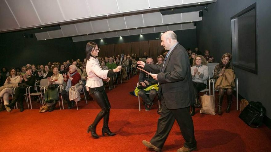 Paula Sopeña y Rubén Pulido, en el acto de ayer.