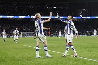 El 1-0 de la Real Sociedad en el Real Sociedad 3 - 0 Valencia de la jornada 8 de LaLiga EA Sports