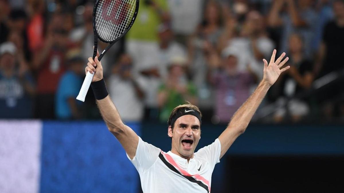 Roger Federer, eufórico tras su triunfo en Melbourne